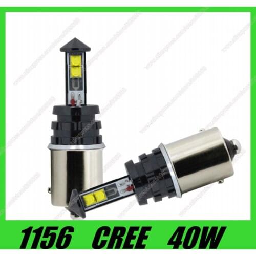 Car lights 2x Super Bright White 40W LED SMD 1156 led Ba15s S25 P21W cree chip Backup Reverse Light Bulb Free Shipping