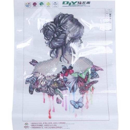 Butterfly Girl 5D Diamond DIY Painting Embroidery Craft Kit Living Room Bedroom Wall Cross Stitch Home Decorations Gift
