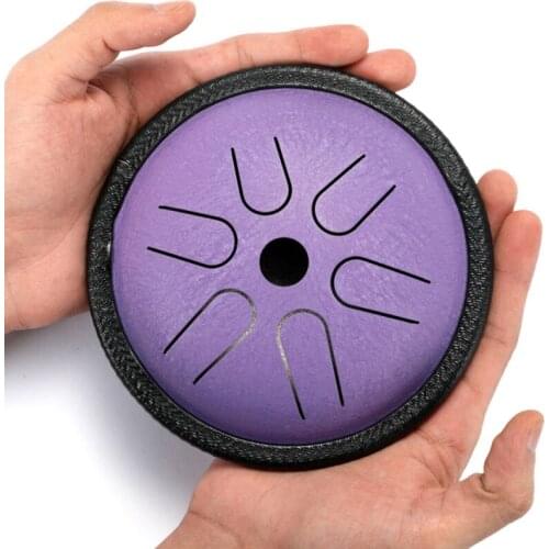 Tongue Drum 6 Inch 8 Tune Steel Hand Pan Drum Tank Drums With Drumsticks Carrying Bag Percussion Instruments Handpan Gift