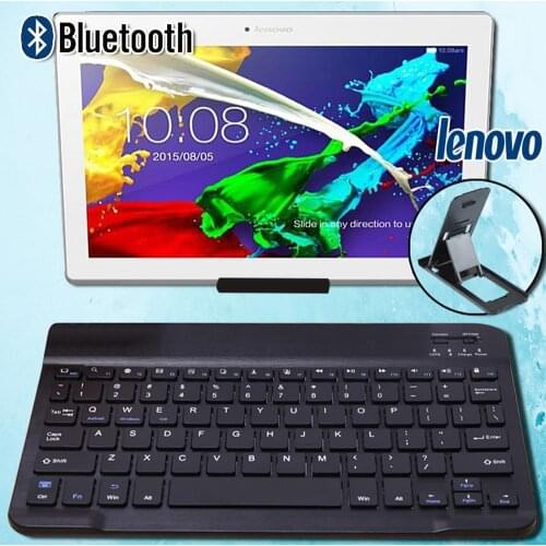 Wireless Bluetooth Keyboard for Lenovo Miix 2/Miix 3/Moto Tab/Tab E10 M10 P10/Tab 2/Tab 3/Tab 4 10 Plus Tablet Keyboard+Bracket