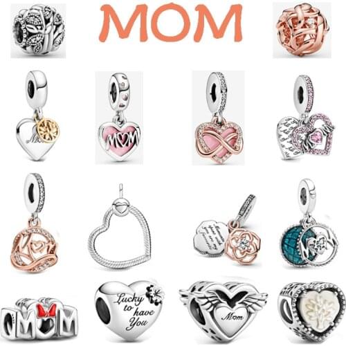 2021 New Mothers Day Fit Original Pandora Bracelets 925 Sterling Silver Beads Heart-shaped Charms Women DIY Fashion Jewelry