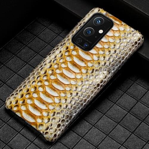 Genuine Python Leather phone case for Oneplus 9 Pro 9R 9Pro 8 pro 7T 7 Pro Nord 6 6T 5 5T Snakeskin Cover For One Plus 7T Pro 9