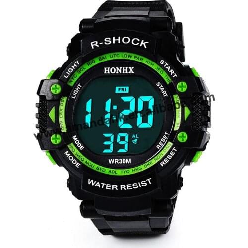 HONHX 53-801 Childrens Cartoon Watches Kids Digital Watch Student Sports Multifunction Military Wristwatch