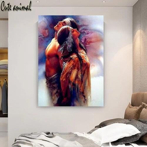 Diy 5D Diamond Painting Full Drill Square Indian couple Diamonds Embroidery Picture Of Rhinestones Round mozaik puzzle decor