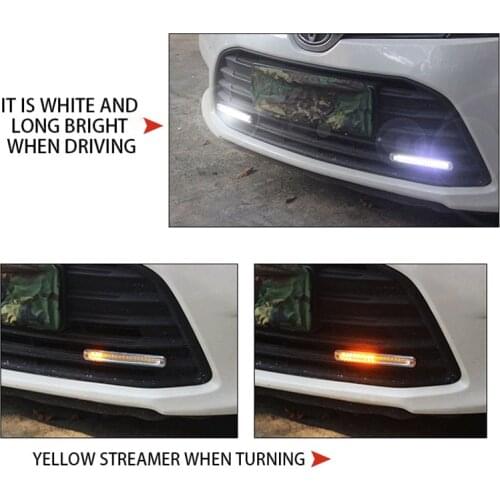 2pcs Universal Car LED Daytime Running Light DRL With Turn Signal Lamp Headlight Sequential Flow Day Light Auto Modified 12V