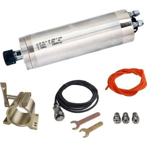 CNC Water Cooling Spindle Motor 80mm 2.2KW ER20 220V/380V 24000 rpm For DIY CNC Milling Machine