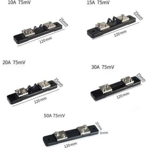 FL-2 DC Current Shunt 10/15/20/30/50A 75mV Shunt Resistor for DC Current Meter Ammeter