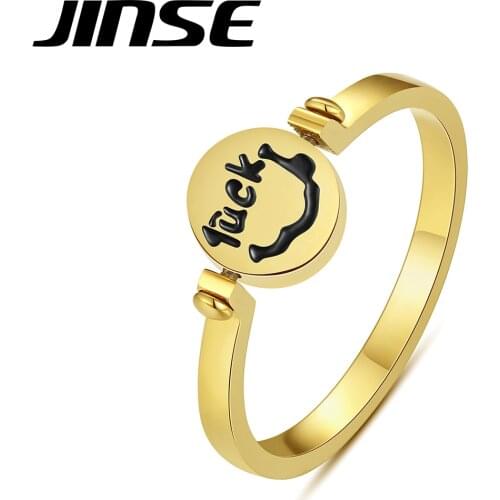 Jinse Double Face Girls Finger Geometric Jewelry Female Fashion 2021 Sea Sheel Stainless Steel Rings