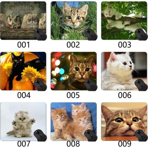 Mouse Pad with Stitched Edge,Active animal cat Non-Slip Rubber Base Mousepad