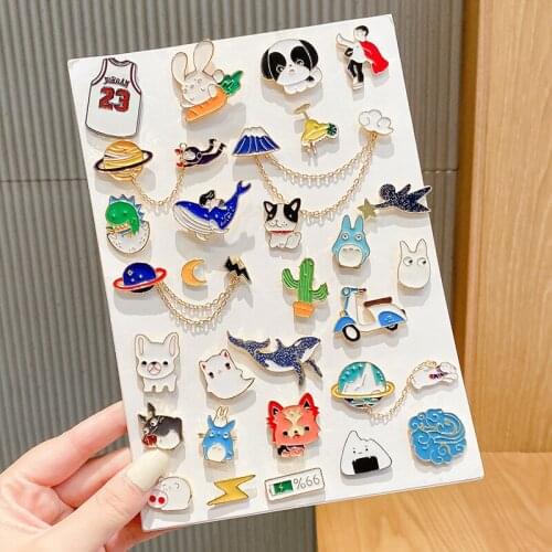 Fashion Electric Car Jersey Planet Whale Animal Brooch Alloy Unisex Student Brooch Collar Coat Bag Decoration Brooch Wholesale