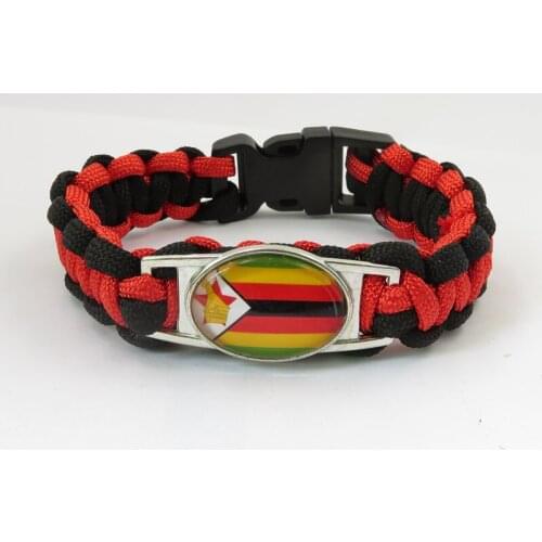 Fashion love zimbabwe National flag Bracelets Charm handmade zimbabwe bracelets & bangles for Women and men zimbabwe flag