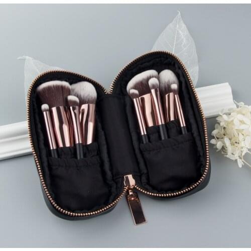 Anmor 9Pcs Mini Soft Makeup Brushes Set Kit Portable Kabuki Brush For Make up Professional Cosmetic Travel Bag pincel maquiagem