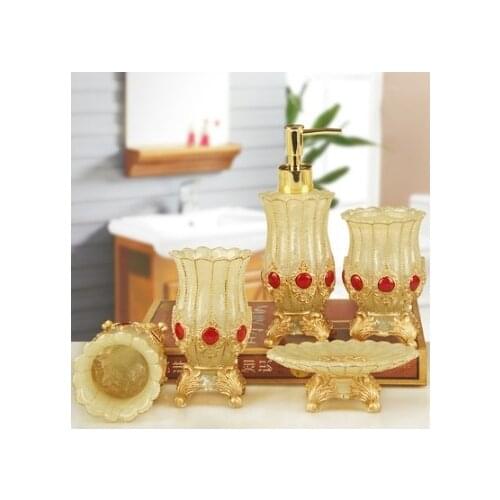 Resin bathroom set of five pieces set fashion bathroom supplies dental kit shukoubei