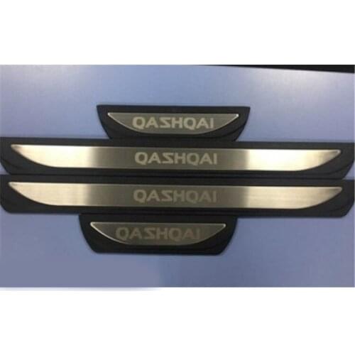 Accessories Door Sill Scuff Plate Guard Stainless Door Sills Protector Sticker For Nissan Qashqai J11 2016-2018 Chromium Styling