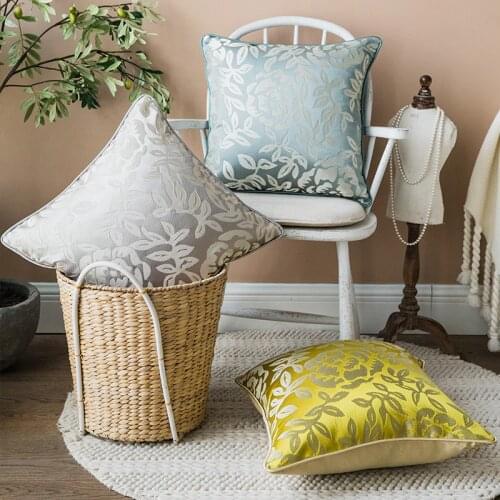 DUNXDECO Cushion Cover Decorative Pillow Case Modern American Floral Scrolls Jacquard High Quality Sofa Chair Bedding Coussin