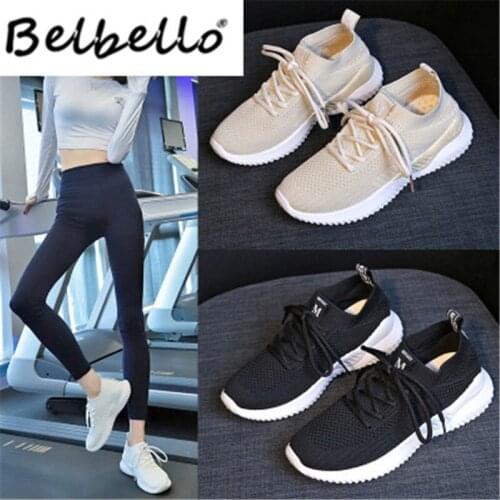 Belbello Socks shoes womens new air permeable sports shoes in spring and summer 2020 womens version versatile student X3