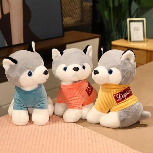 New 25-750CM Cute Dog Plush Toys Kawaii Lying Husky Dog Pillow Stuffed Soft Animal Puppy Dolls Children Baby Lovely Gift