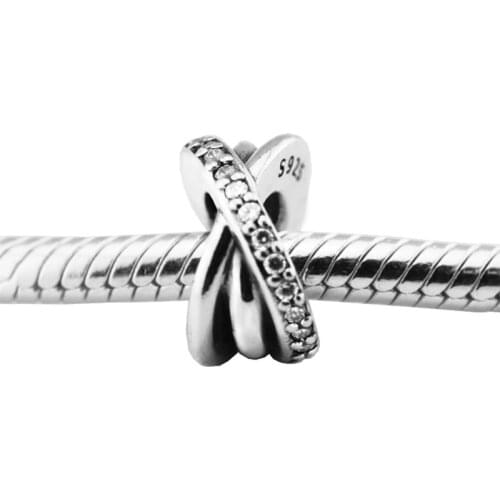 100% 925 Sterling Silver Sparkling & Polished Lines Spacer Charm Bead Fit Original Bracelet Beads for Jewelry Making Berloques