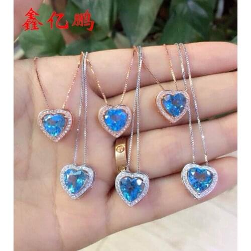 925 sterling silver with topaz stone pendant female