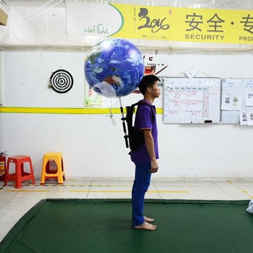 Advanced Design PVC Celebration Promotion Stage Decoration LED Inflatable Backpack Earth Balloon