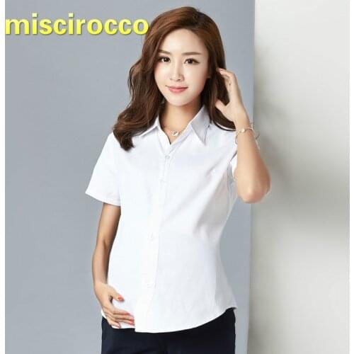 Pregnant Womens Shirts White Long Sleeves Short Spring and Autumn Clothes Maternity Clothing Professional Work Clothes