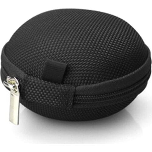 Cute Round Portable Earphone bag Coin Purse for USB Cable Mini Storage Box Bag 8x 8x 5cm Zipper Case Round Storage Box