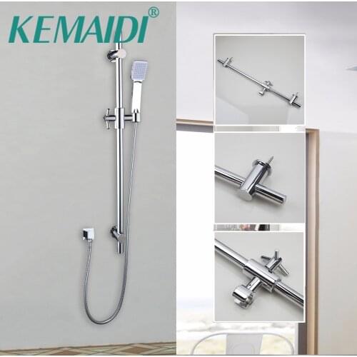 KEMAIDI Luxury Chrome Finished Bathroom Rainfall Shower Set Faucet Hand Shower Head Bath Wall Mounted Shower Spray