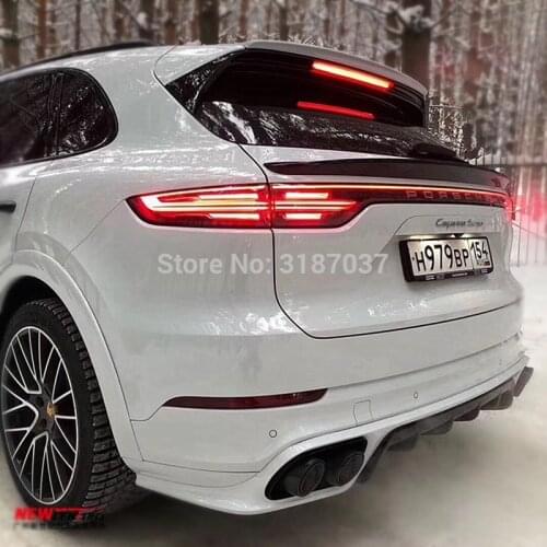For Porsche Cayenne 2018 -2020 Carbon Fiber rear boot Wing Spoiler Rear Roof Spoiler Wing Trunk Lip Boot Cover Car Styling