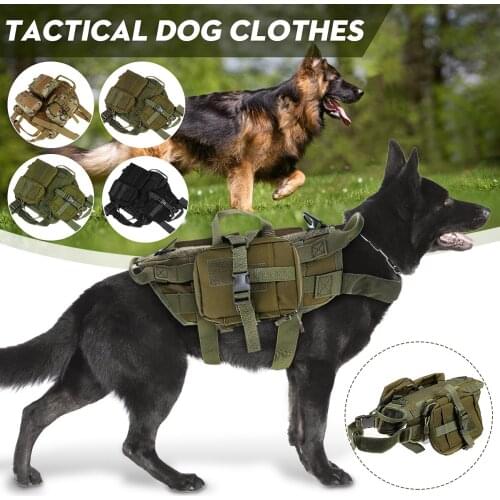 Tactical Dog Clothe Harness Service Working Dogs Vest Nylon Leash Lead Train Running For Military Medium Large German Shepherd