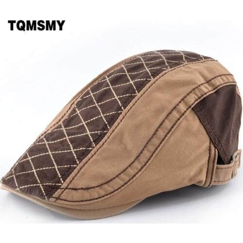 TQMSMY Unisex Stitching Color Winter Men Flat Cap Women Beret Cap Vintage Men Cotton Flats Peaked Caps Mens Berets Hats TMC139