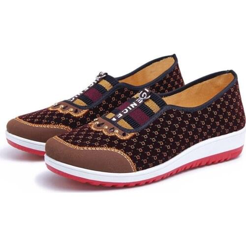 Spring and autumn cloth shoes womens single shoes soft soled anti slip shoes middle-aged and old mothers womens walking shoes