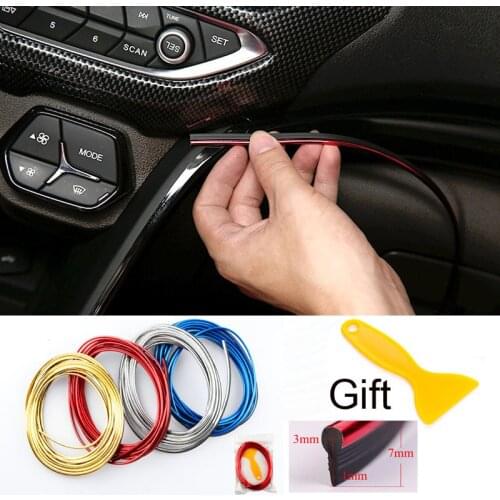 Universal Car Moulding Decoration Flexible Strips 5M Interior Auto Mouldings Car Cover Trim Dashboard Door auto accessories
