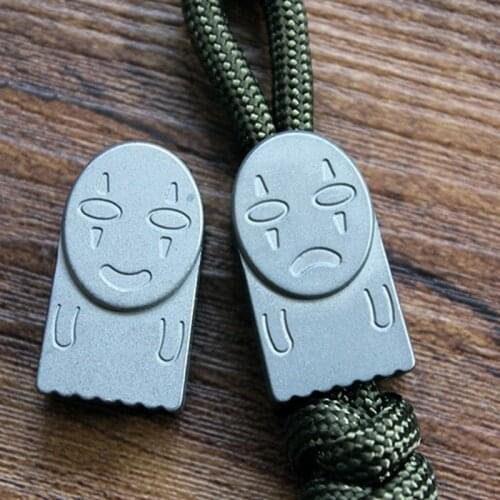 1PC Titanium Alloy Spirited Away No Face Man Knife Beads DIY Lanyard Pendant Buckle Zipper Umbrella Pendant EDC Pocket Tool