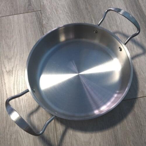1pc 22cm Non-coating Stainless Steel Fry Pan Griddles & Grill Pans