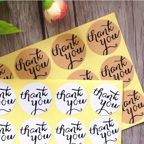 120pcs/100pcs/80pcs/lot Thank You Adhesive Kraft Seal Sticker For Baking Gift Label Stickers Funny DIY Various Styles Shapes