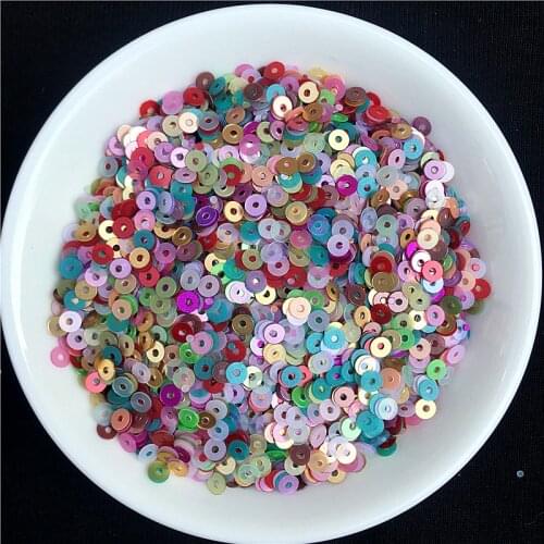 3000Pcs/Bag Diameter 3mm Mix Matte Colors Flat Round Sequins Paillettes Sewing Craft, Topknot Wedding Dress Decoration Accessory