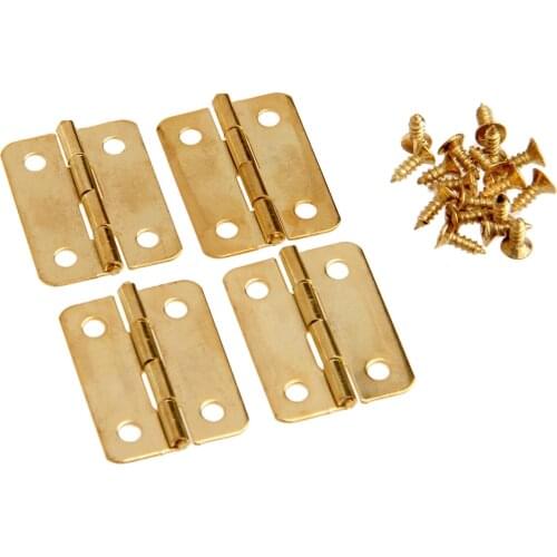 4Pcs 24*18mm Gold Cabinet Hinges Furniture Accessories Jewelry Boxes Hinge Furniture Fittings For Cupboard