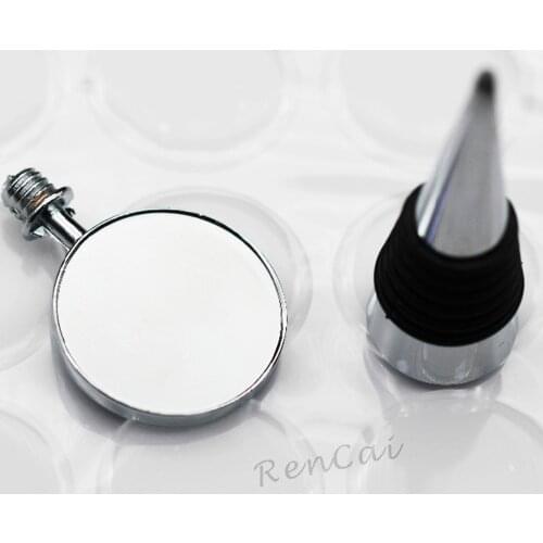 5Kits 31.2/36mm Round Wine Bottle Stopper Blank Base Setting Bar Wedding Kitchen Tools For DIY Crystal Dome Cabochones Making