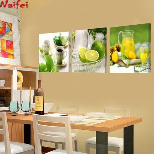 5d Diamond Painting Full square/round Dining Room Decorative diamond embroidery Paintings 3 pieces Flower Kitchen Wall Pictures