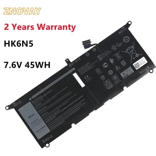 ZNOVAY HK6N5 Laptop Battery for Dell XPS 9370 9380 5390 DXGH8 7.6V 45WH/5618mAh