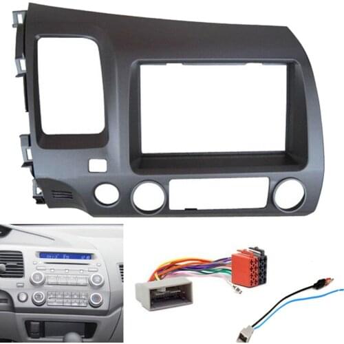 Car 2 DIN Radio Stereo Fascia CD DVD Panel Trim Frame Dash KIT for HONDA Civic Sedan DX LX EX SI Coupe 2006-2011