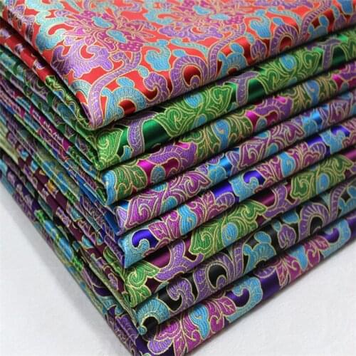 CF567 9Colors Chinese Florals Brocade Jacquard Cheongsam Silk Brocade Fabric For Women Dress Fabric For Chinese Wedding Clothes