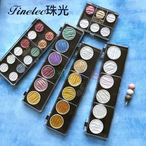 Coliro Finetec M810 G510 M600 M740 M750 Artist Mica Watercolor Paint Set - Metallic Watercolor Paints (6-Color Set, 30mm)