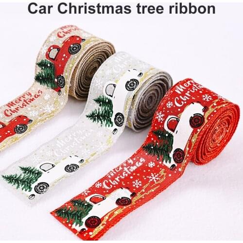 Christmas Tree Ribbon Home Office Shop Party Decorative Burlap Ribbon Car Decoration Bands
