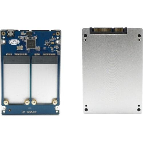 Dual mSATA RAID to 22pin SATA Adapter 2.5 inch SATA 3.0 Enclosure USB3.0 to 2 MSATA SATA 3 RAID 0/1 Free Shipping