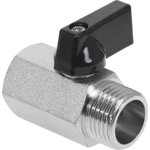 H7JB Black+ Silver Small Ball Val-ve 1/2 1/4 1/8 for Regulate and Control Air Oil and Water Sturdy and Durable