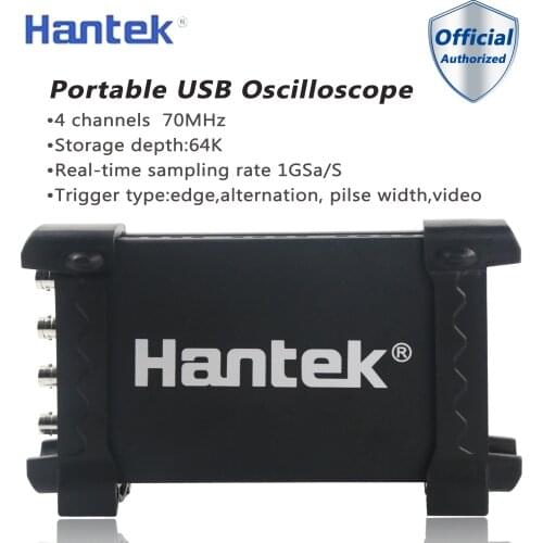 Hantek 6074BE 4CH 70Mhz Bandwidth Osiclloscope Digital USB Osciloscopio 80 Types of Automotive Measurement Function
