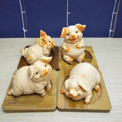 Simulation fat pig ornaments cute zodiac pig crafts tea pet gardening Sculpture creative birthday gift Desktop Decoration