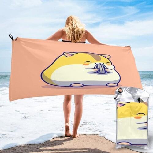 Wearable Bath Towel Cute Hamster Eating Sunflower Seed Soft and Absorbent Towel for Hotel Home Bathroom Gifts Women Bathrob