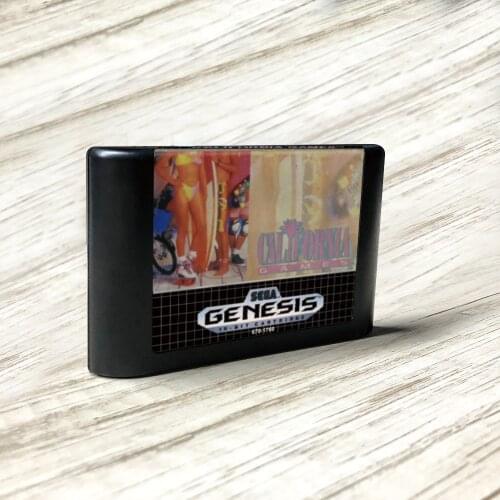 California Games - USA Label Flashkit MD Electroless Gold PCB Card for Sega Genesis Megadrive Video Game Console